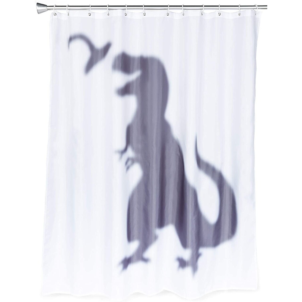 Okuna Outpost T Rex Dinosaur Shower Curtain Set with 12 Hooks for Bathroom (70 x 71 in)